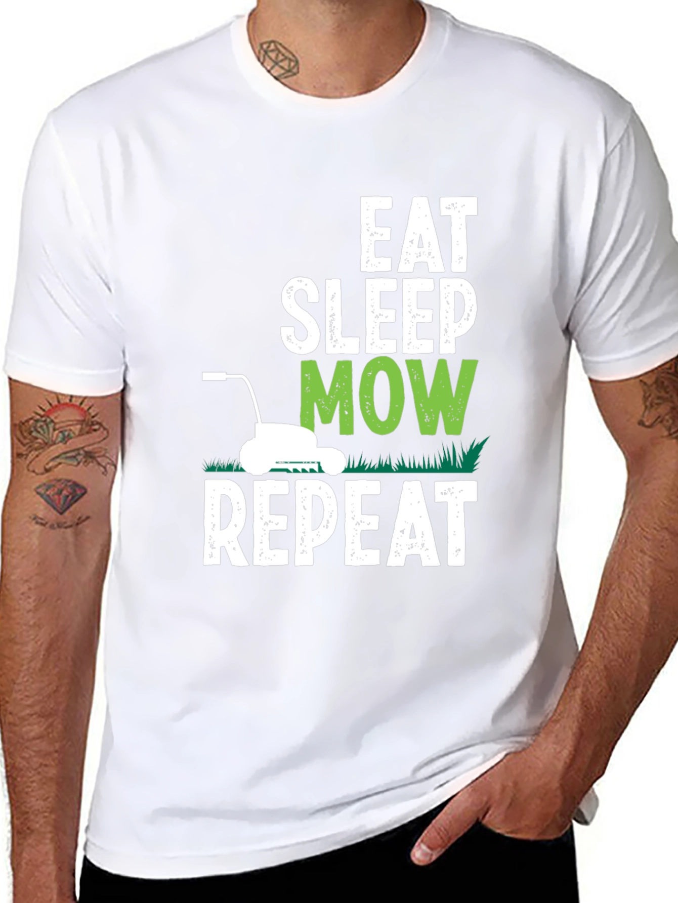 Eat Sleep Mow Repeat Graphic T-Shirt