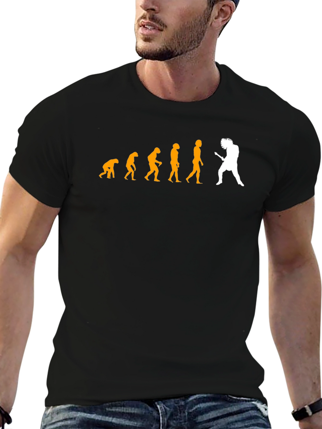 Evolution of Rock T-Shirt - Black Cotton Blend