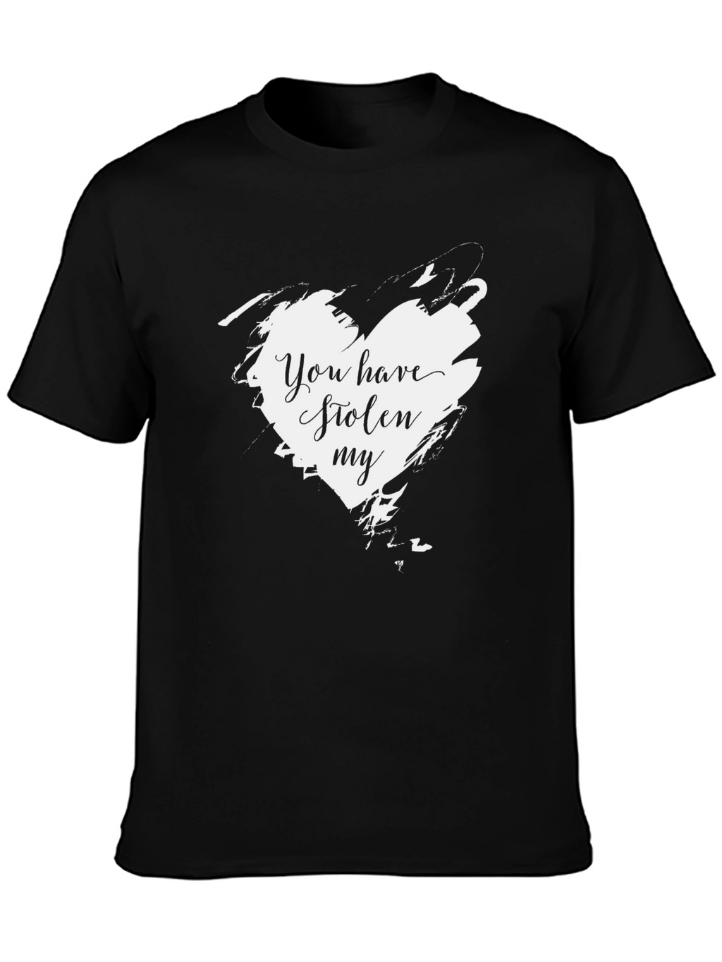 You Have Stolen My Heart Graphic Tee - Black