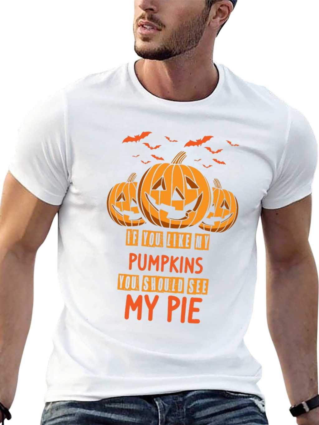 Halloween Pumpkin Pie Mens Graphic T-Shirt