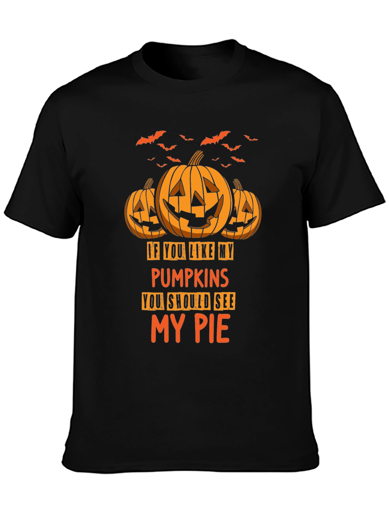 Halloween Pumpkin Pie Mens Graphic T-Shirt