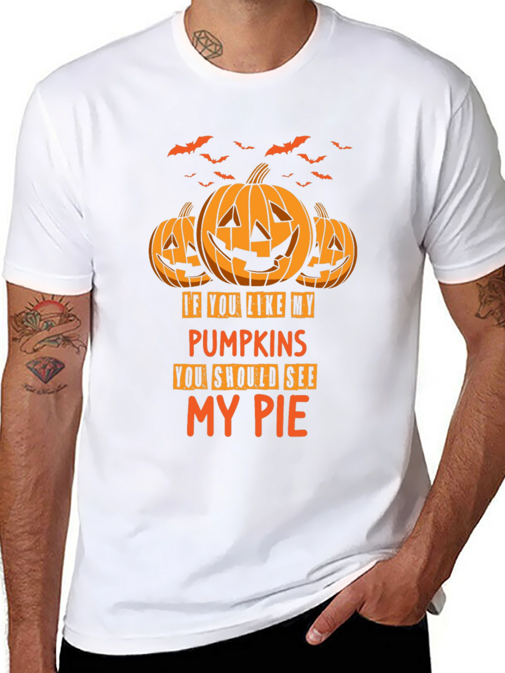 Halloween Pumpkin Pie Mens Graphic T-Shirt