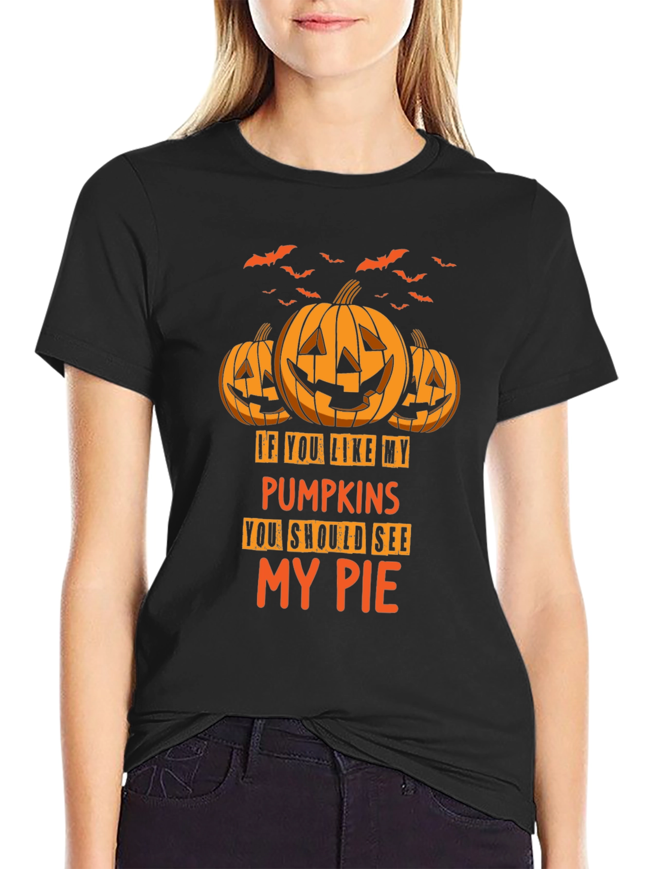 Halloween Pumpkin Pie Mens Graphic T-Shirt