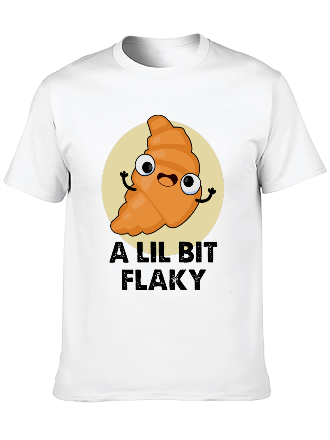 A Lil Bit Flaky Cartoon Croissant T-Shirt