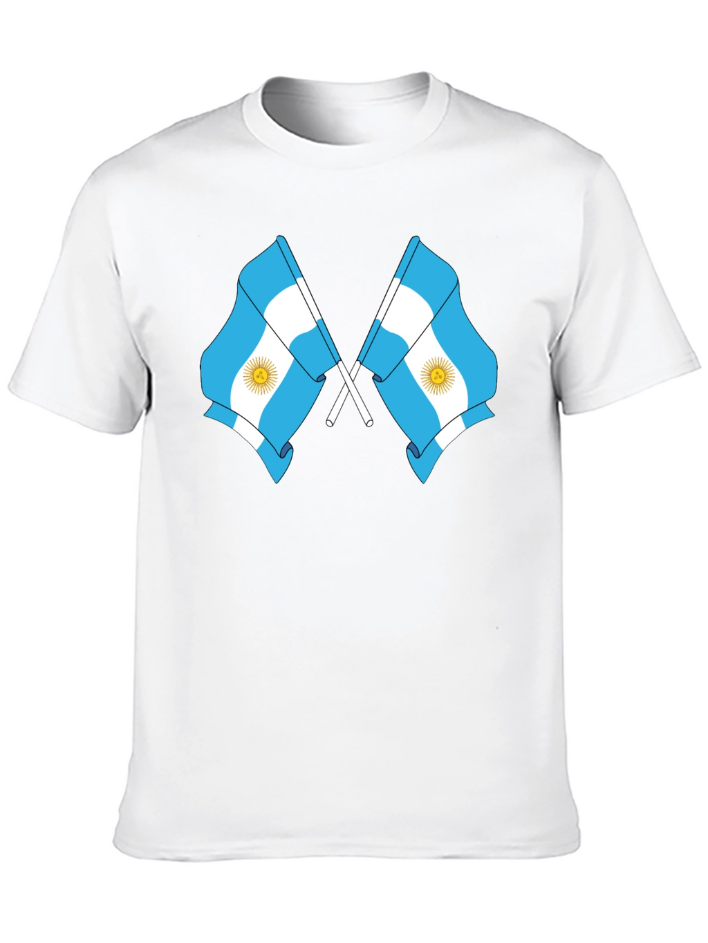 Argentina Flag Graphic Tee - Black Cotton Blend