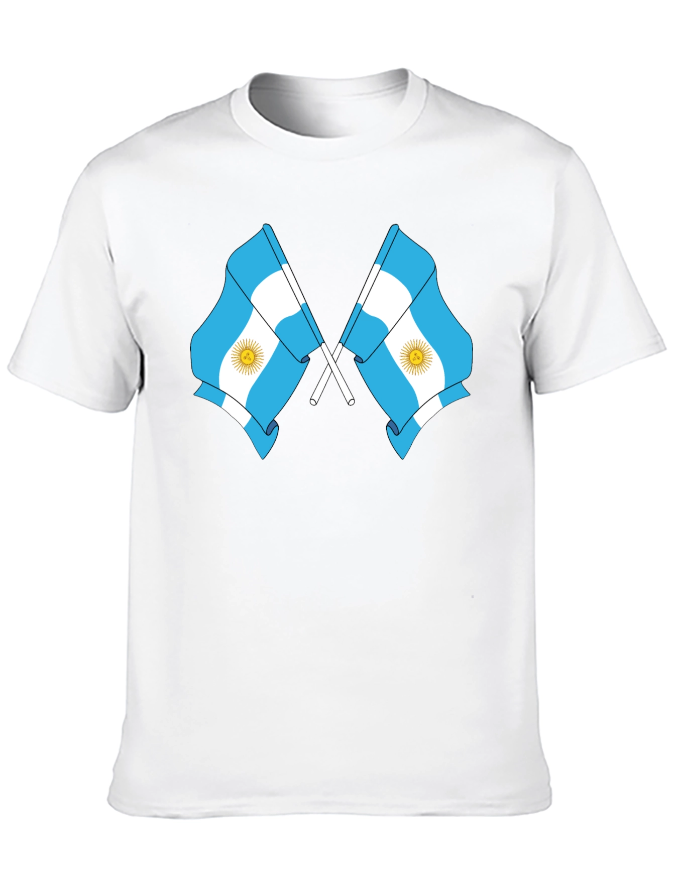 Argentina Flag Graphic Tee - Black Cotton Blend