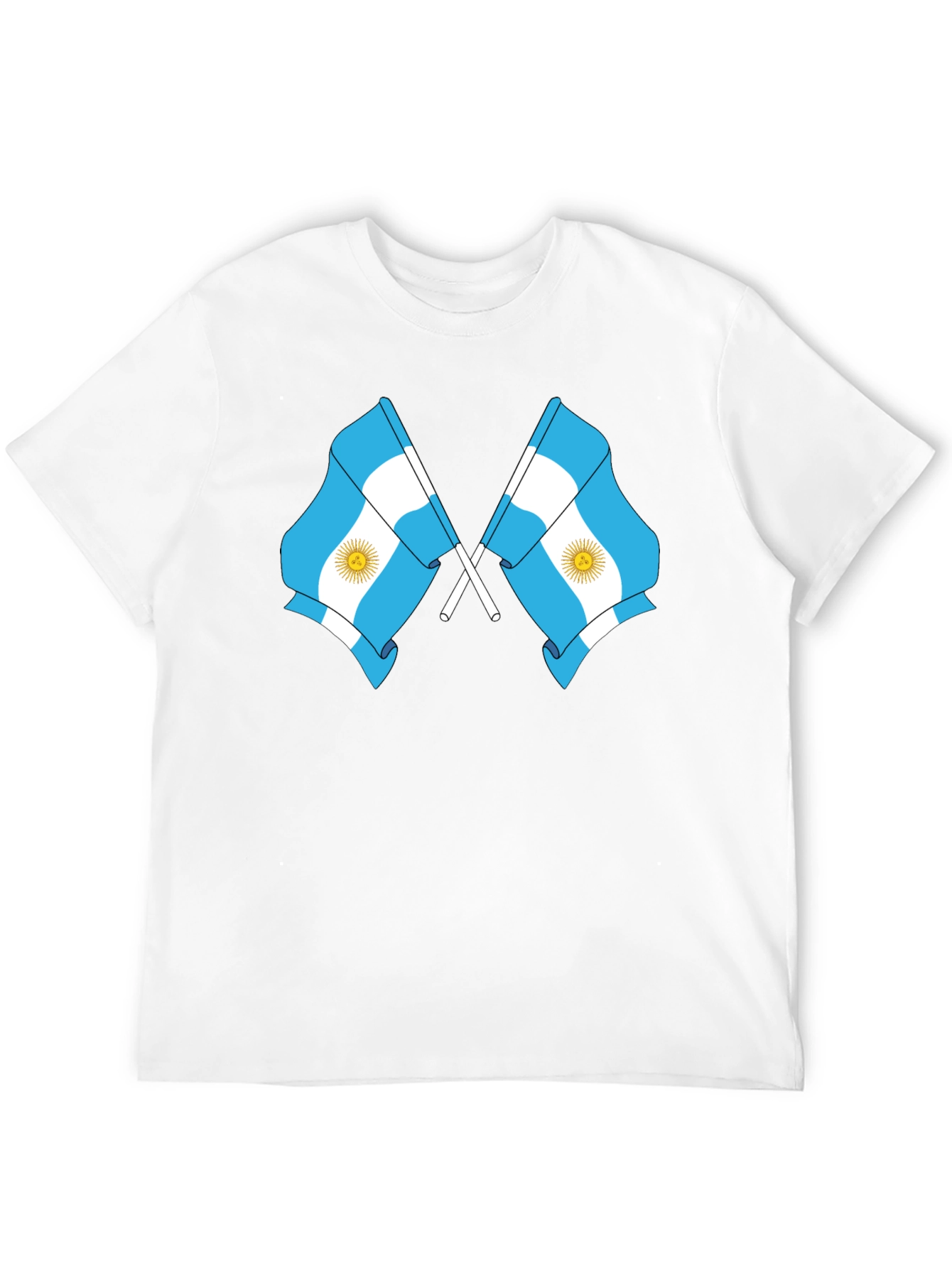 Argentina Flag Graphic Tee - Black Cotton Blend
