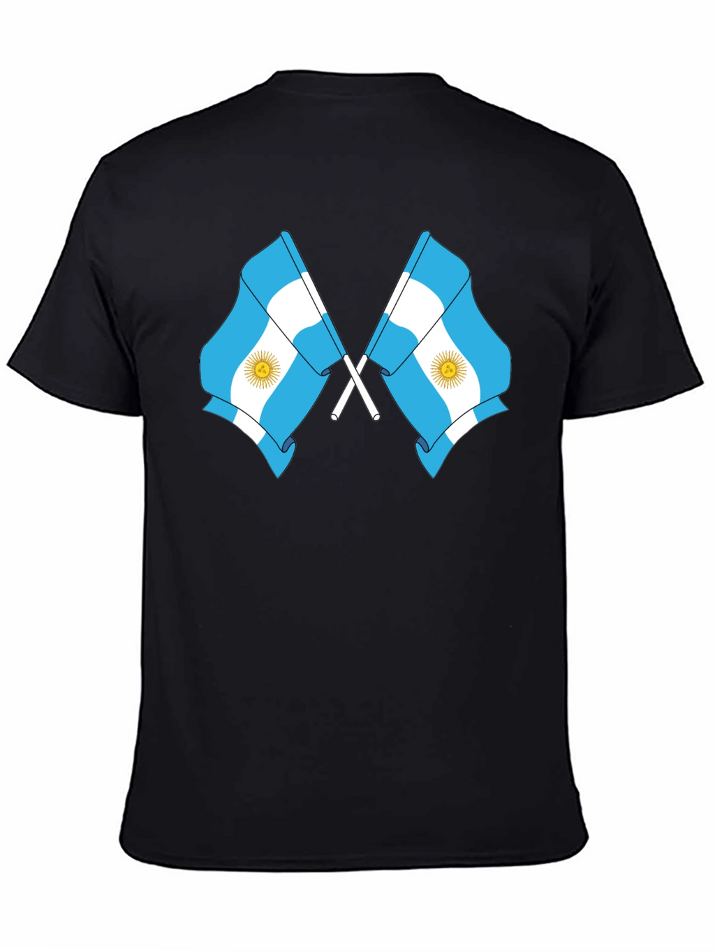 Argentina Flag Graphic Tee - Black Cotton Blend