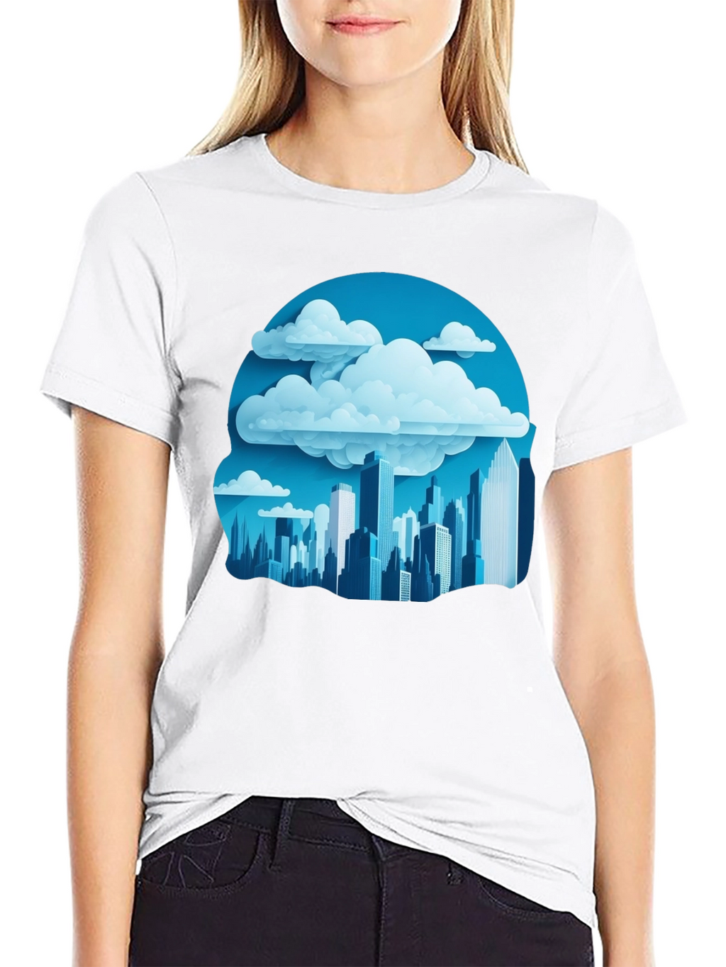 Cityscape Cloudscape Graphic Tee - Urban Style