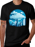 Cityscape Cloudscape Graphic Tee - Urban Style