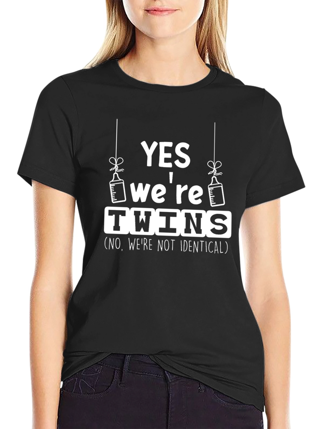 Yes Were Twins T-Shirt - Funny Baby Announcement Tee