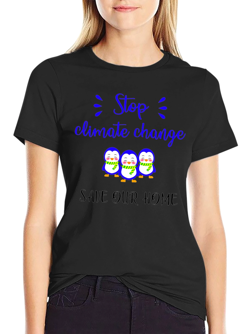 Climate Change Penguin T-Shirt - Save Our Home!