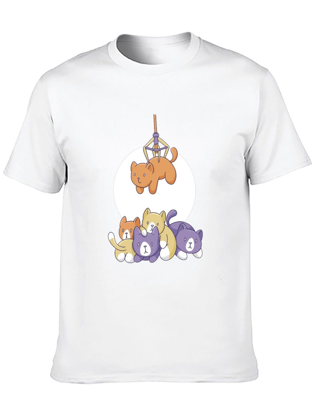 Funny Cat Graphic Tee - Black