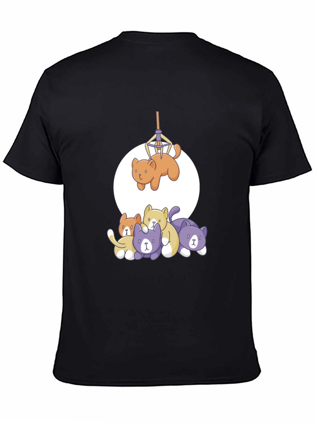 Funny Cat Graphic Tee - Black