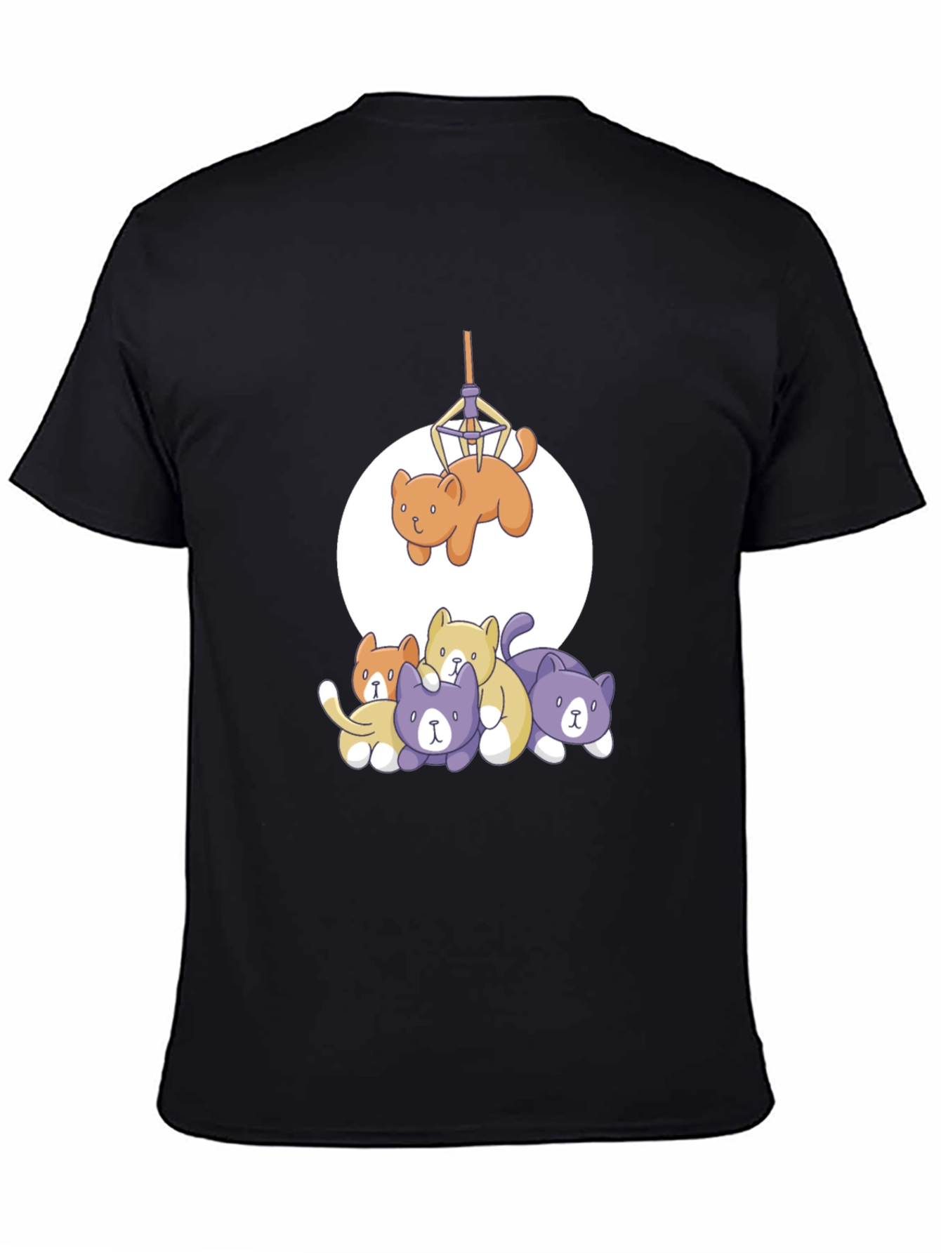 Funny Cat Graphic Tee - Black