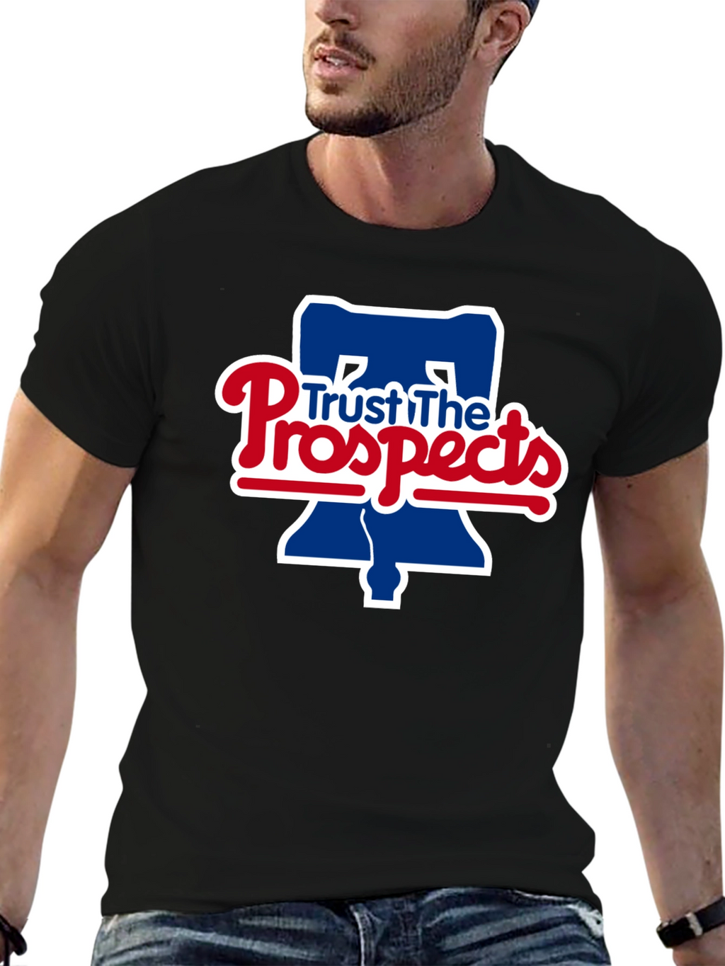 Trust The Prospects Phillies Baseball Black T-Shirt