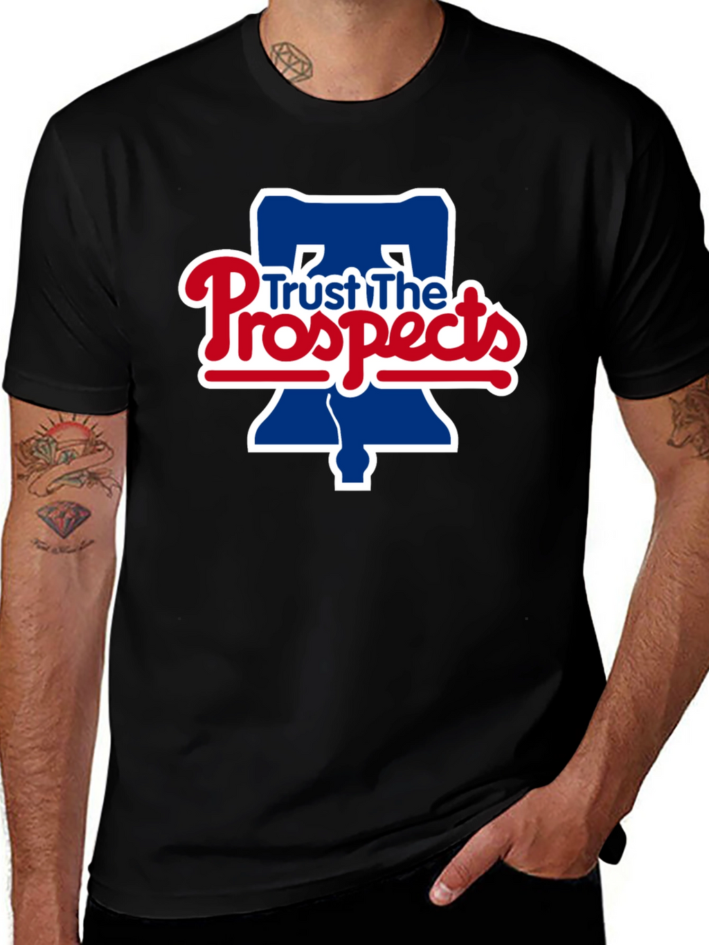 Trust The Prospects Phillies Baseball Black T-Shirt