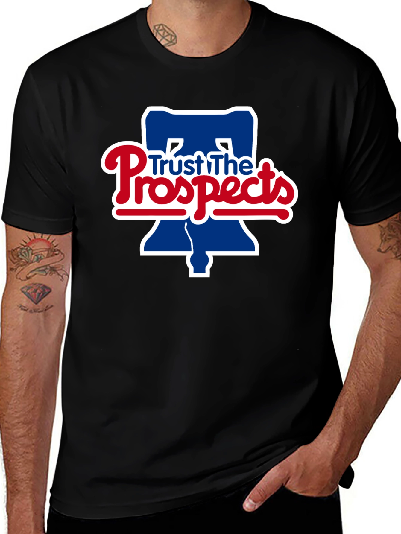 Trust The Prospects Phillies Baseball Black T-Shirt