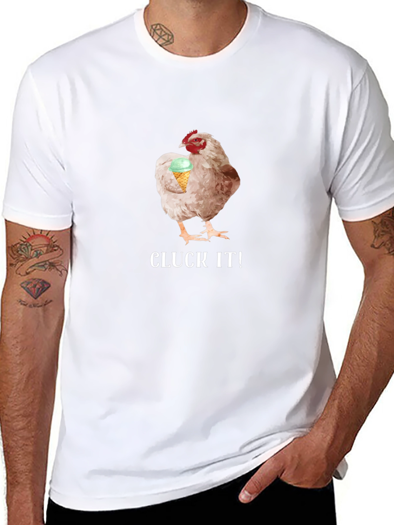 Cluck It! Chicken & Ice Cream Graphic Tee