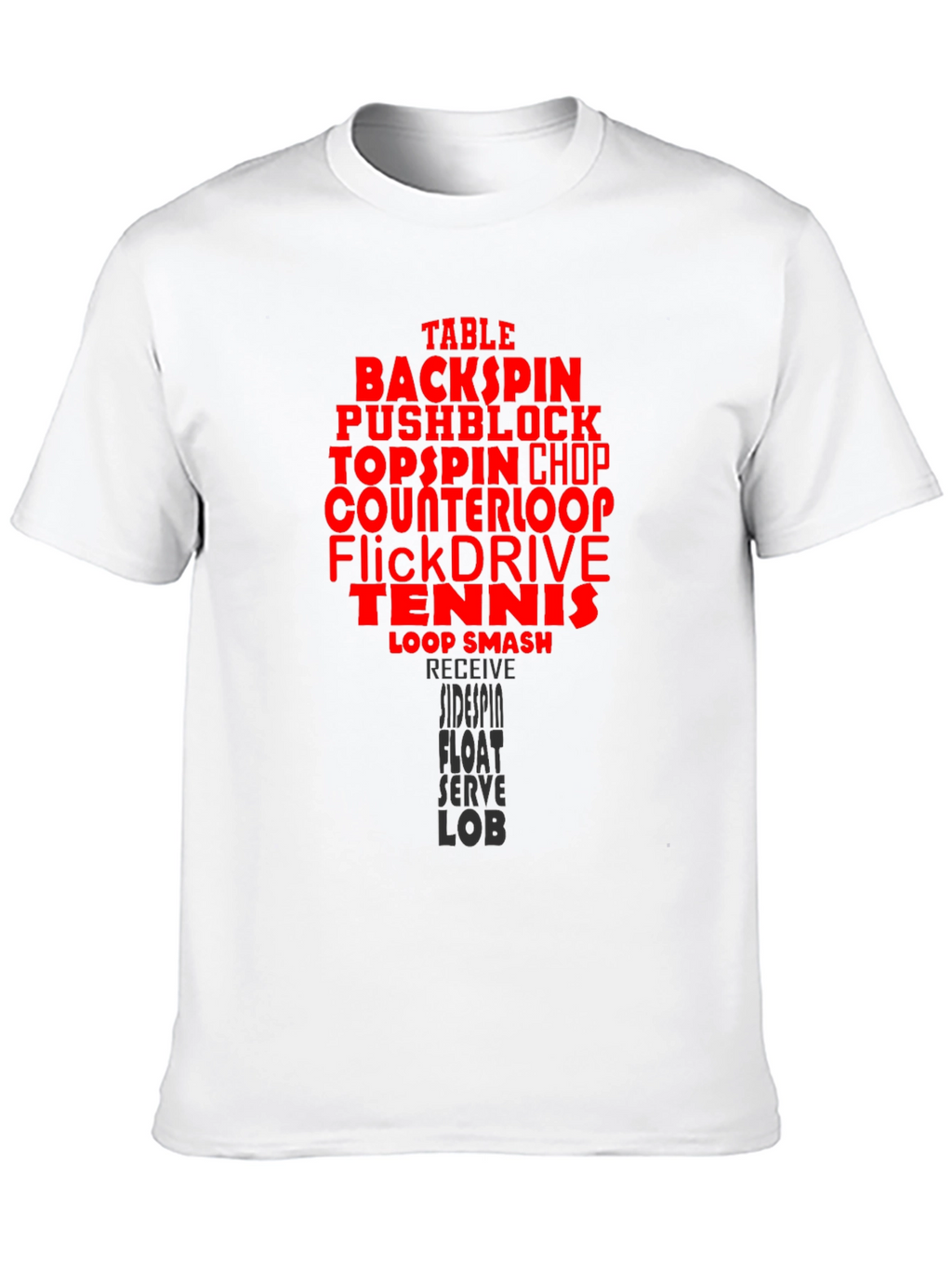 Table Tennis Terms Black T-Shirt