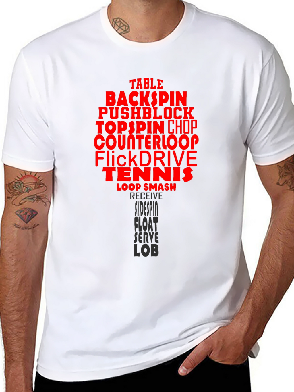 Table Tennis Terms Black T-Shirt
