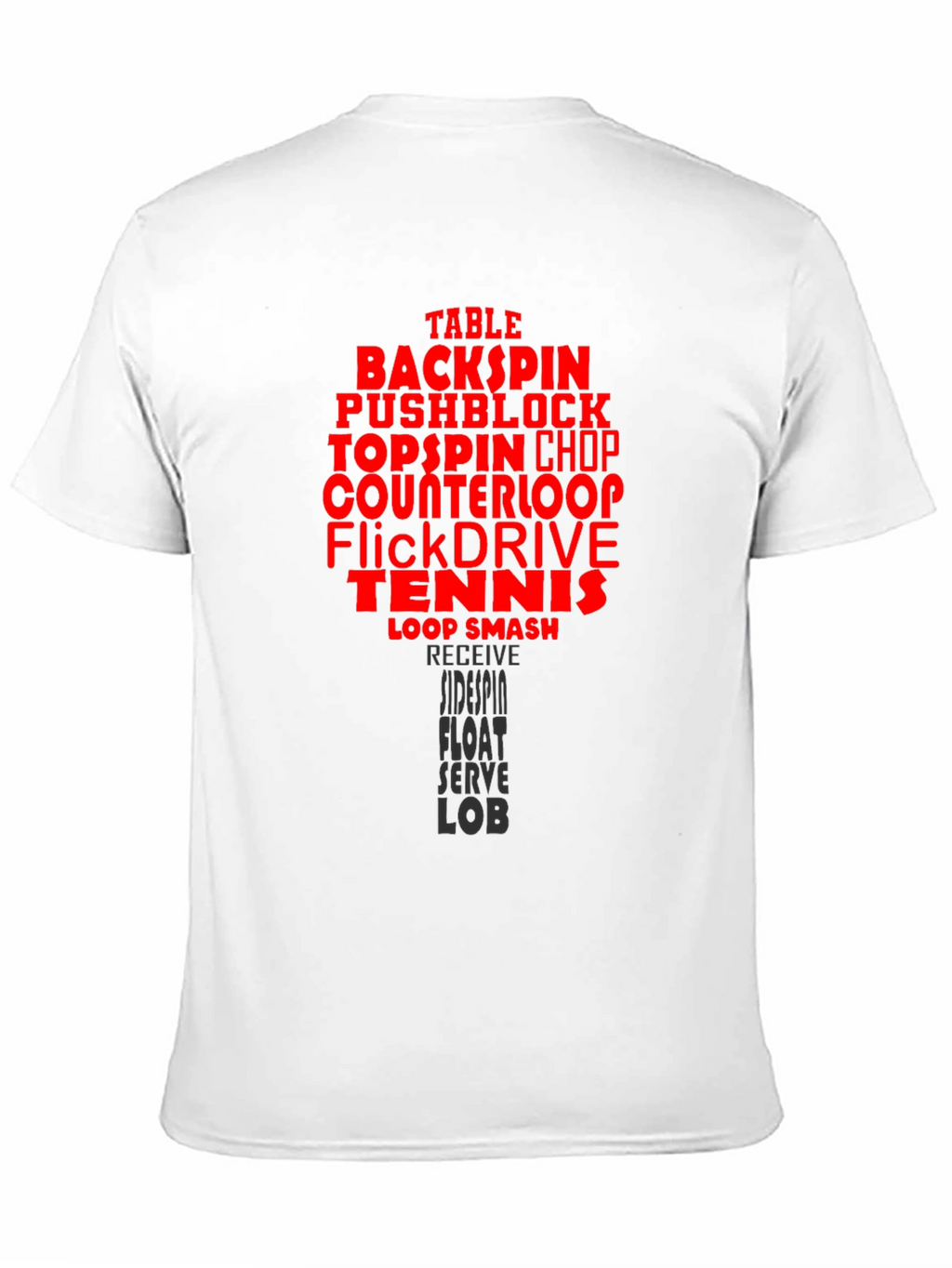 Table Tennis Terms Black T-Shirt
