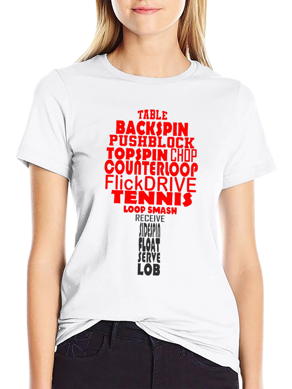 Table Tennis Terms Black T-Shirt