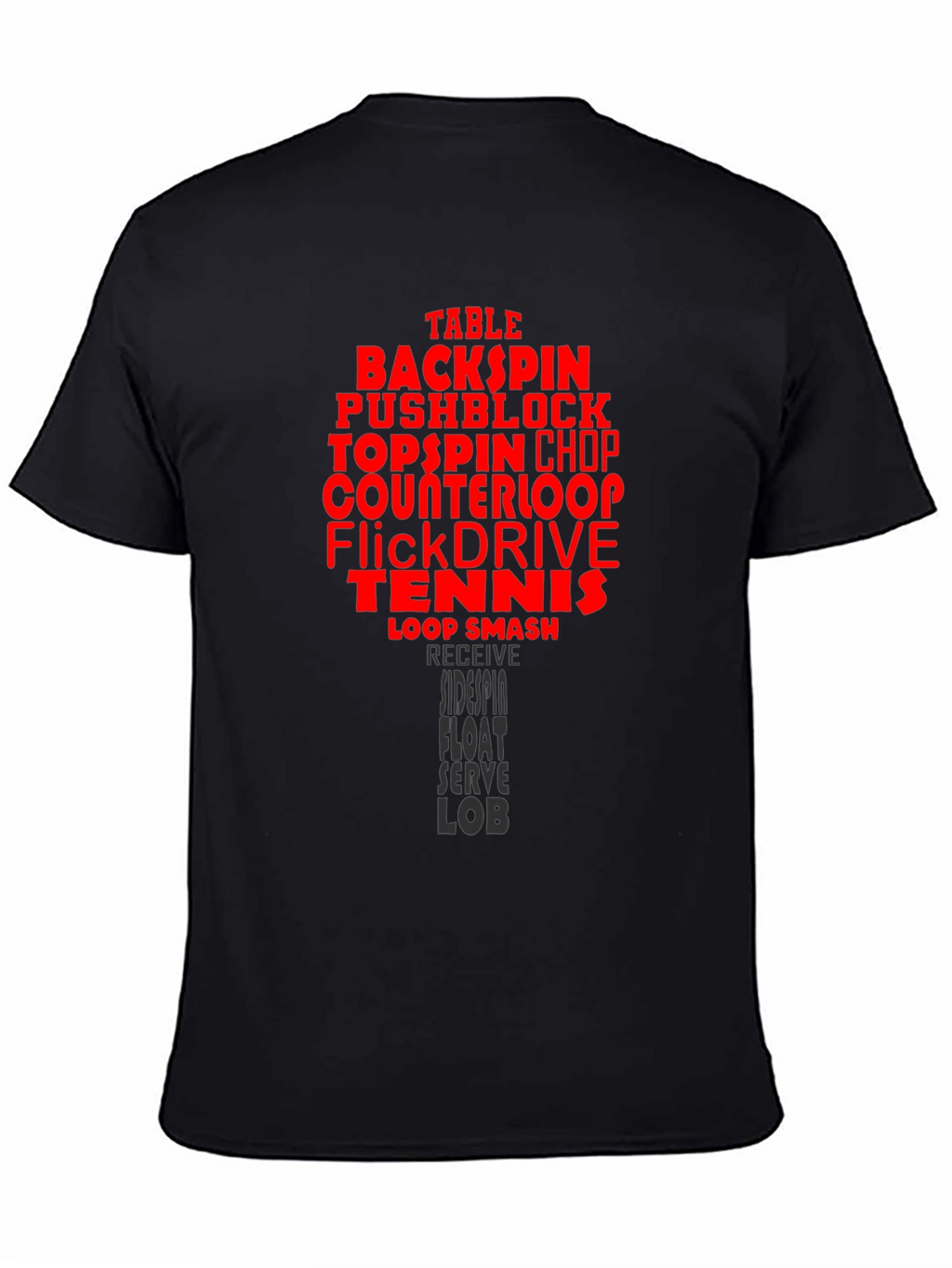 Table Tennis Terms Black T-Shirt