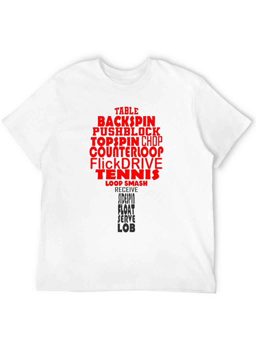 Table Tennis Terms Black T-Shirt