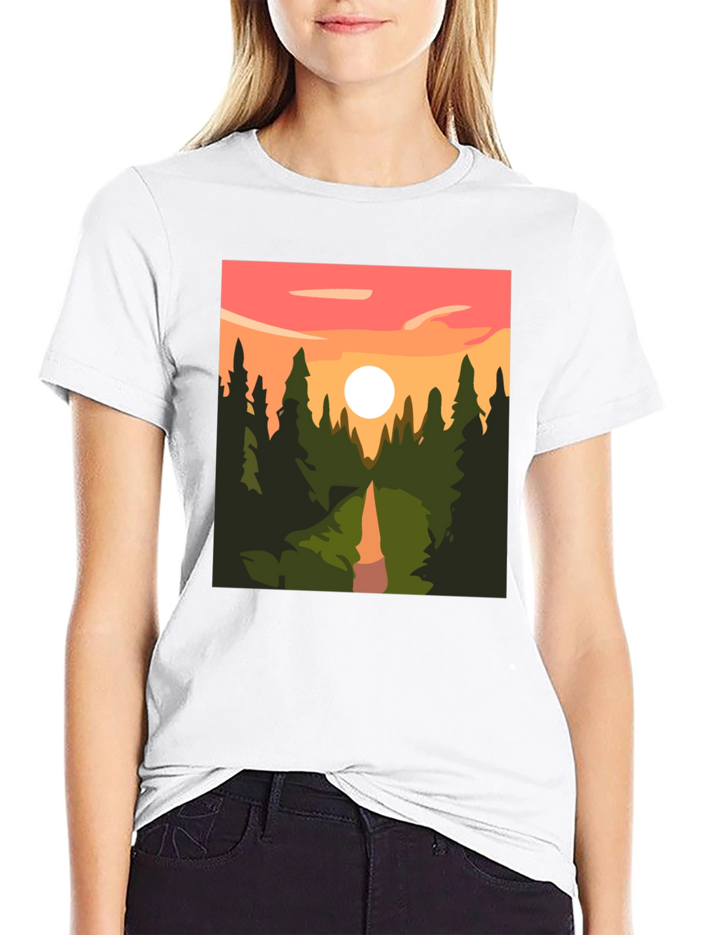 Sunset Forest Graphic Tee - Nature Inspired T-Shirt