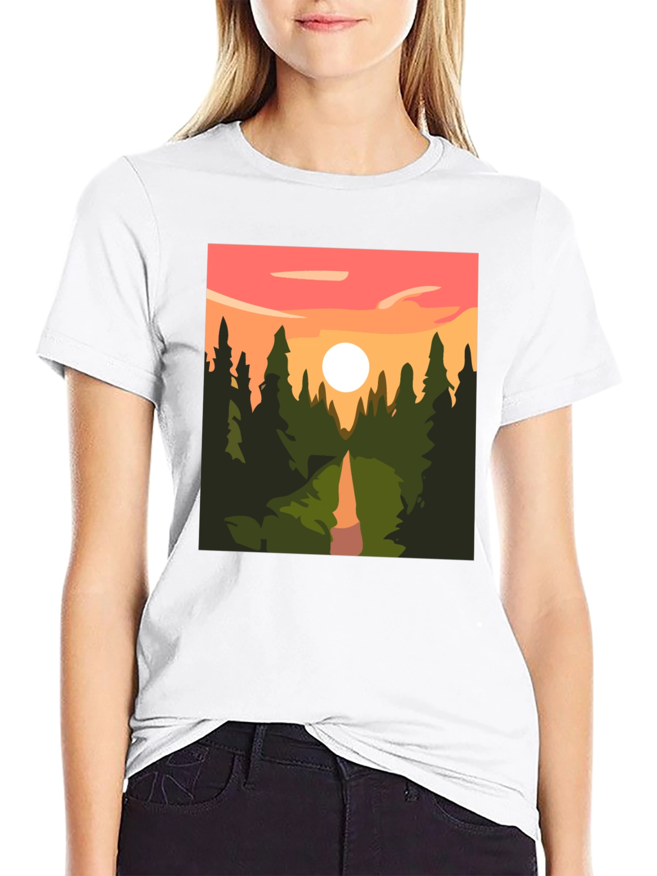 Sunset Forest Graphic Tee - Nature Inspired T-Shirt