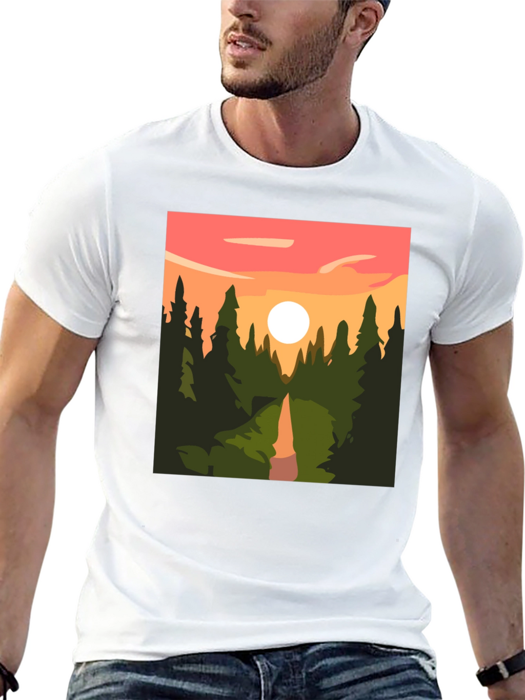 Sunset Forest Graphic Tee - Nature Inspired T-Shirt
