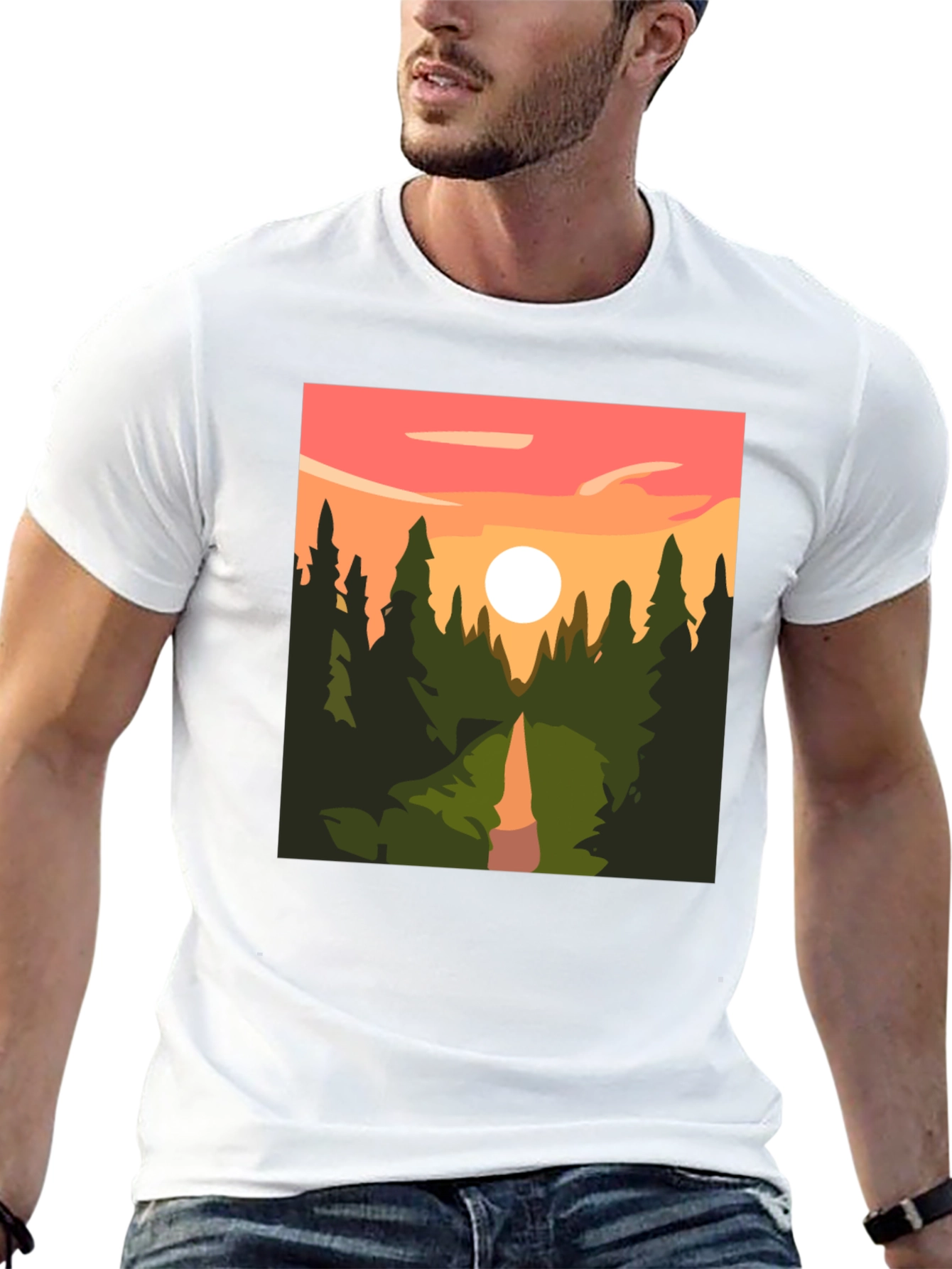 Sunset Forest Graphic Tee - Nature Inspired T-Shirt