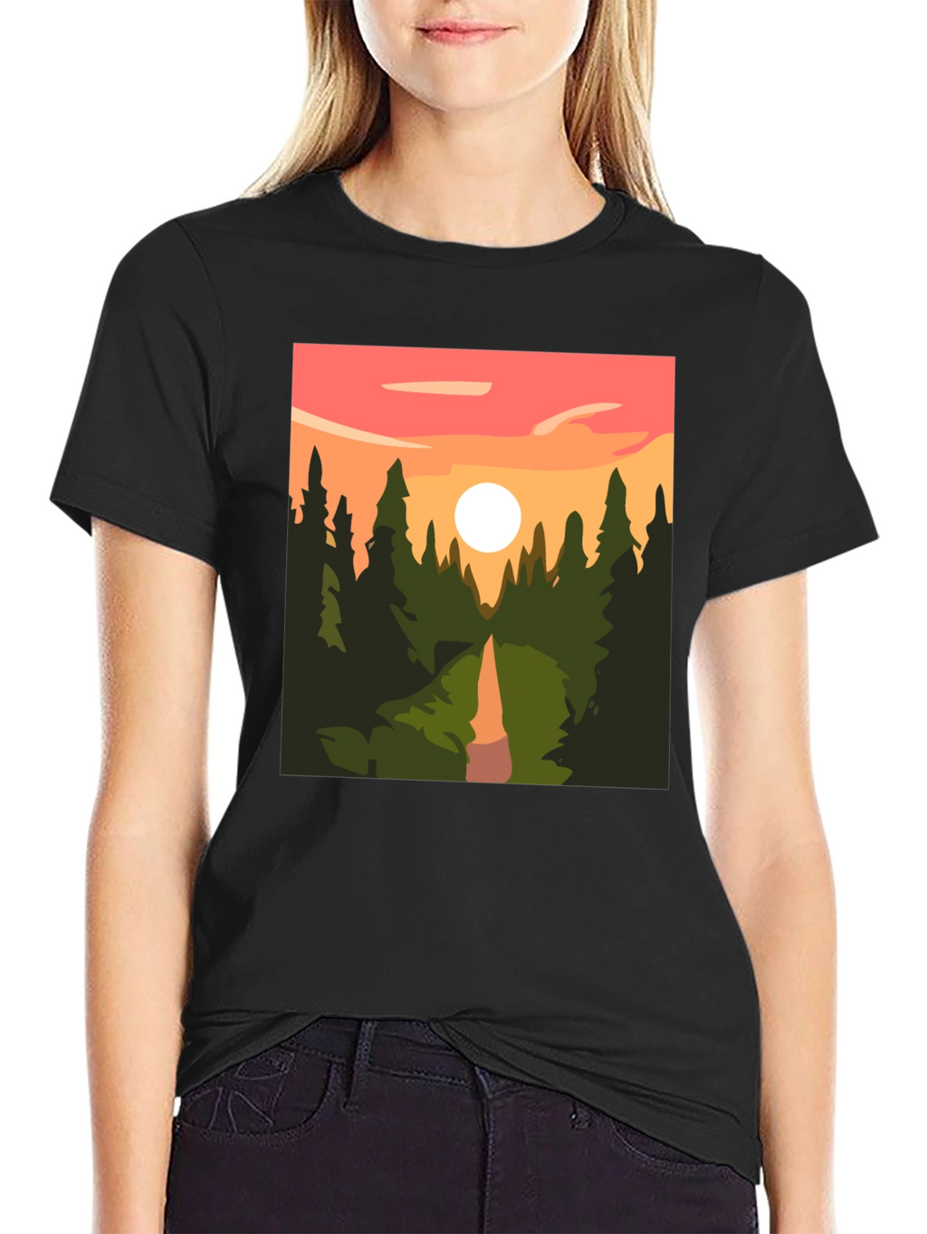 Sunset Forest Graphic Tee - Nature Inspired T-Shirt