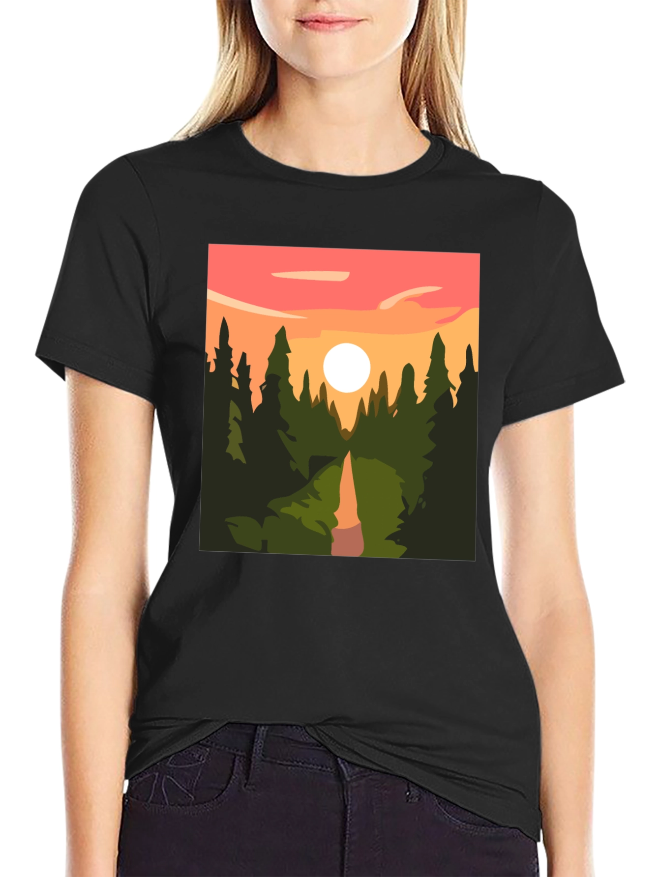 Sunset Forest Graphic Tee - Nature Inspired T-Shirt