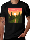 Sunset Forest Graphic Tee - Nature Inspired T-Shirt