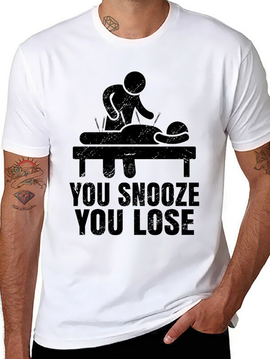 Acupuncture T-Shirt - You Snooze You Lose Funny Tee