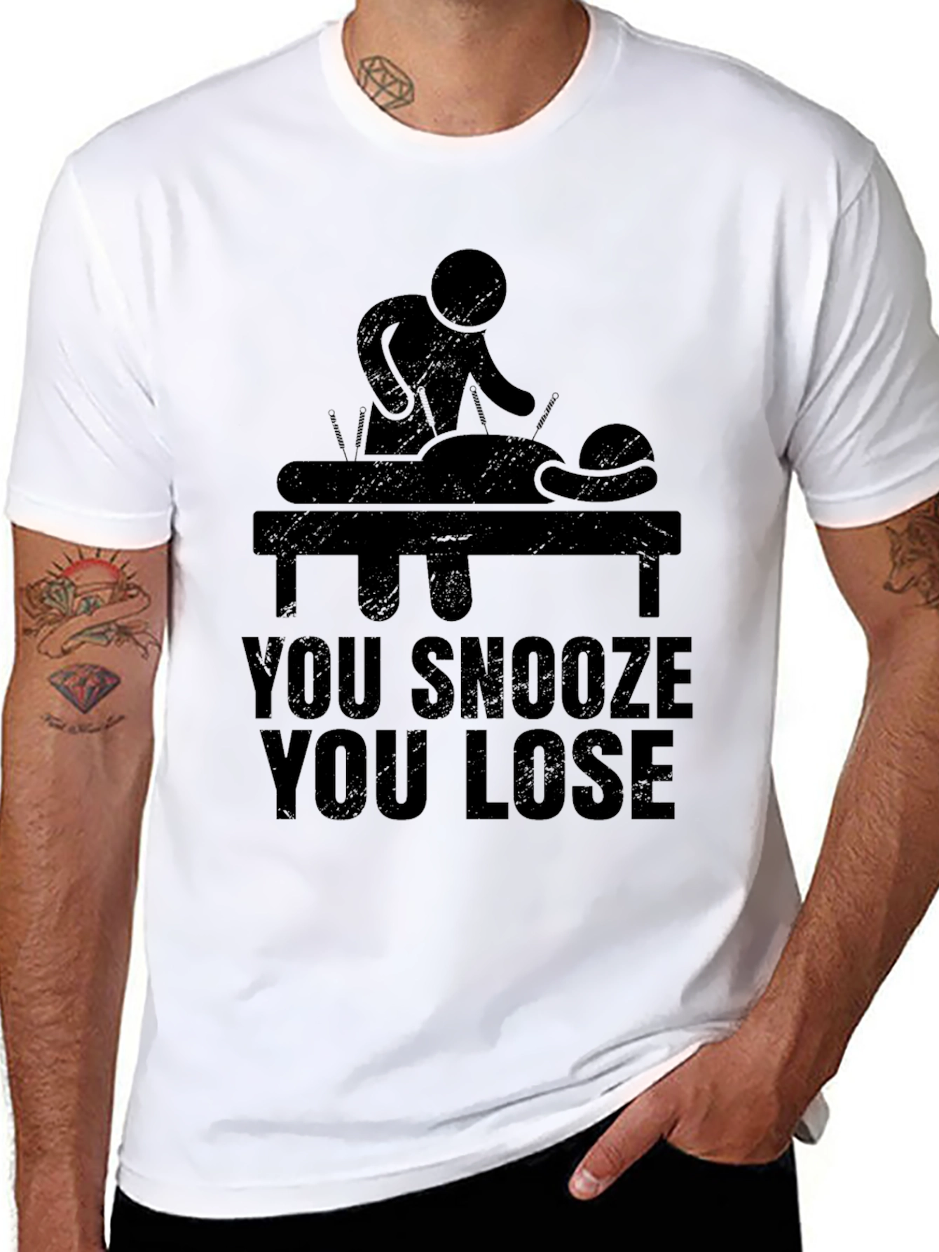 Acupuncture T-Shirt - You Snooze You Lose Funny Tee