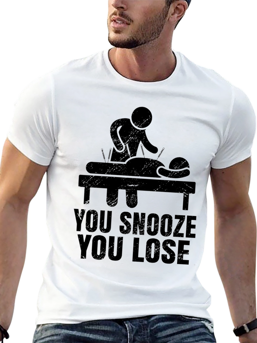 Acupuncture T-Shirt - You Snooze You Lose Funny Tee