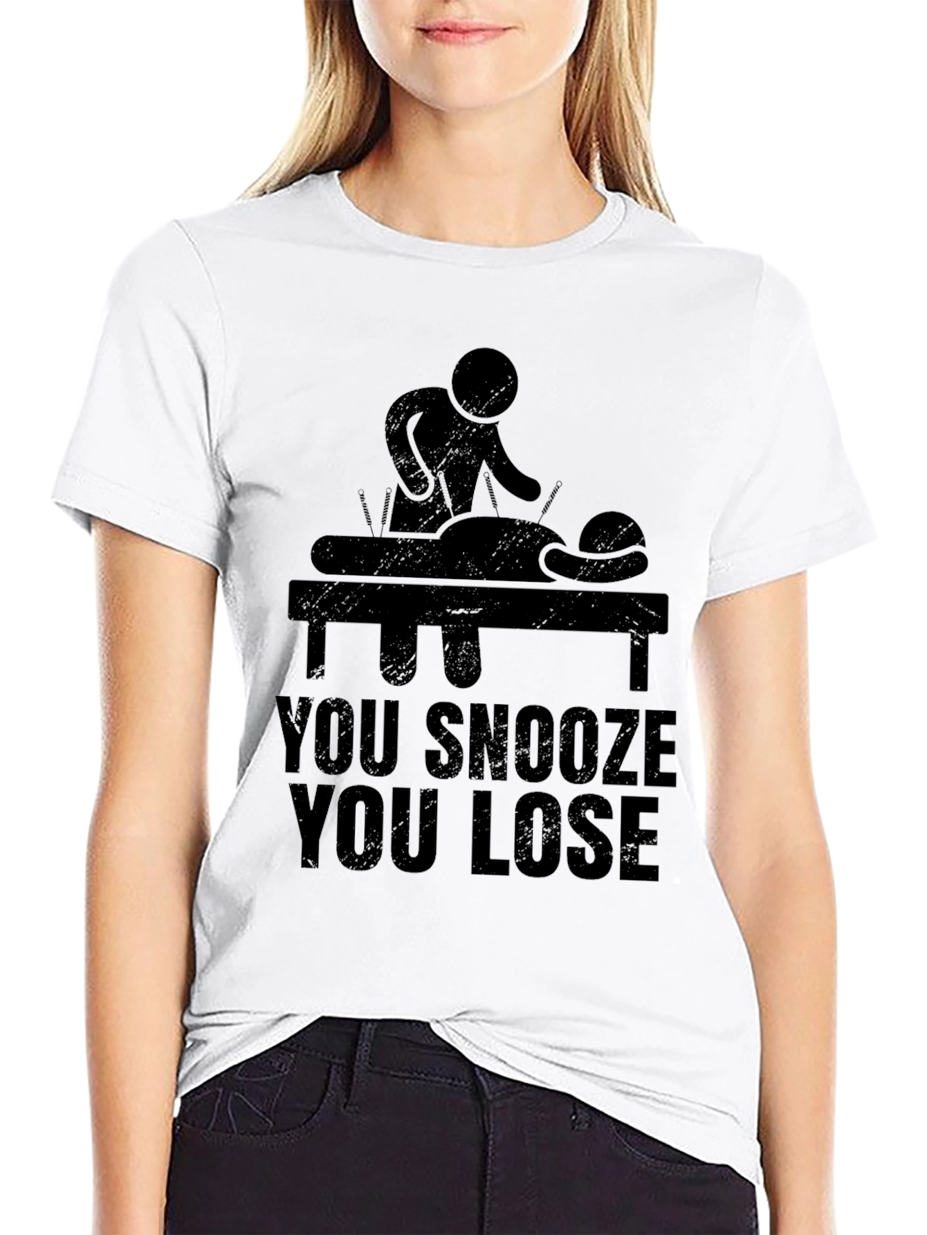 Acupuncture T-Shirt - You Snooze You Lose Funny Tee
