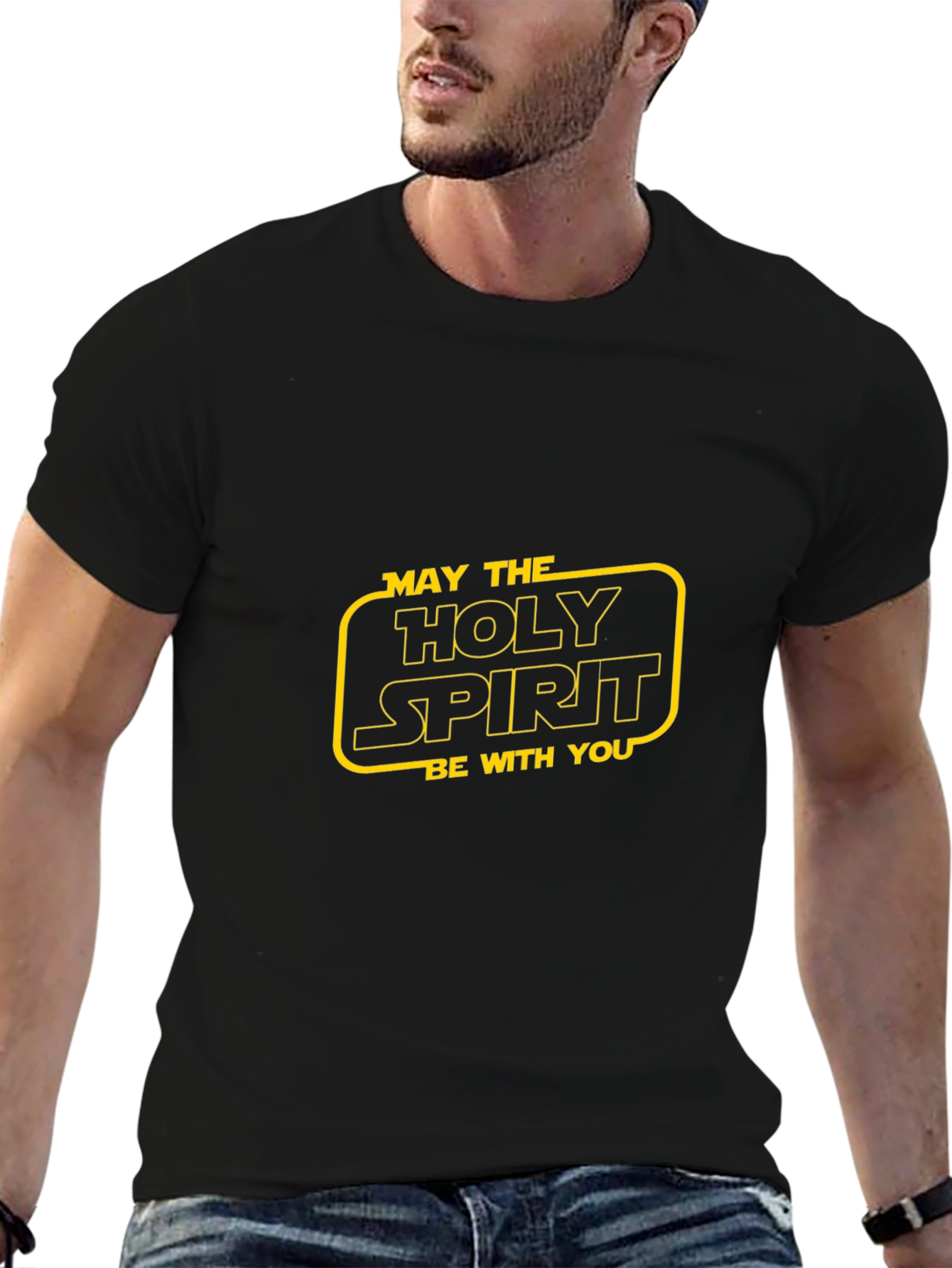 Holy Spirit Star Wars Style Black T-Shirt