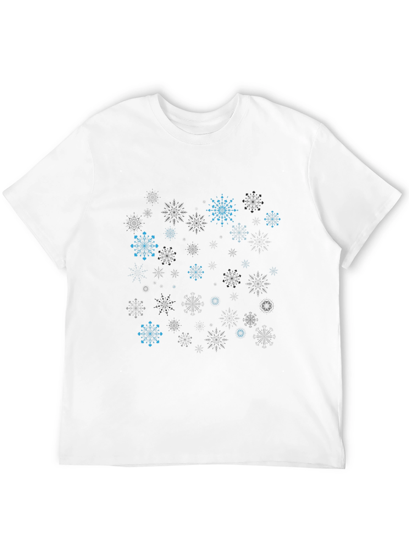 Snowflake Pattern Black T-Shirt