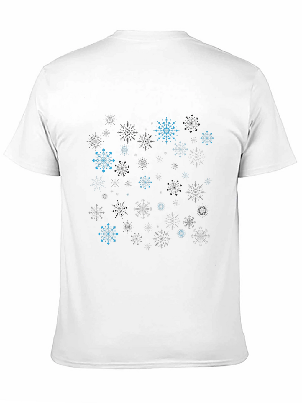 Snowflake Pattern Black T-Shirt