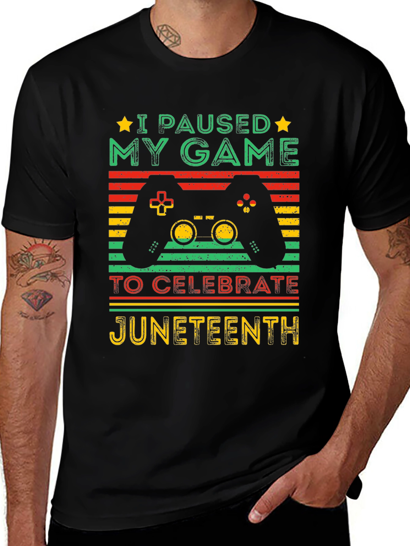 Juneteenth Gamer T-Shirt - Paused My Game