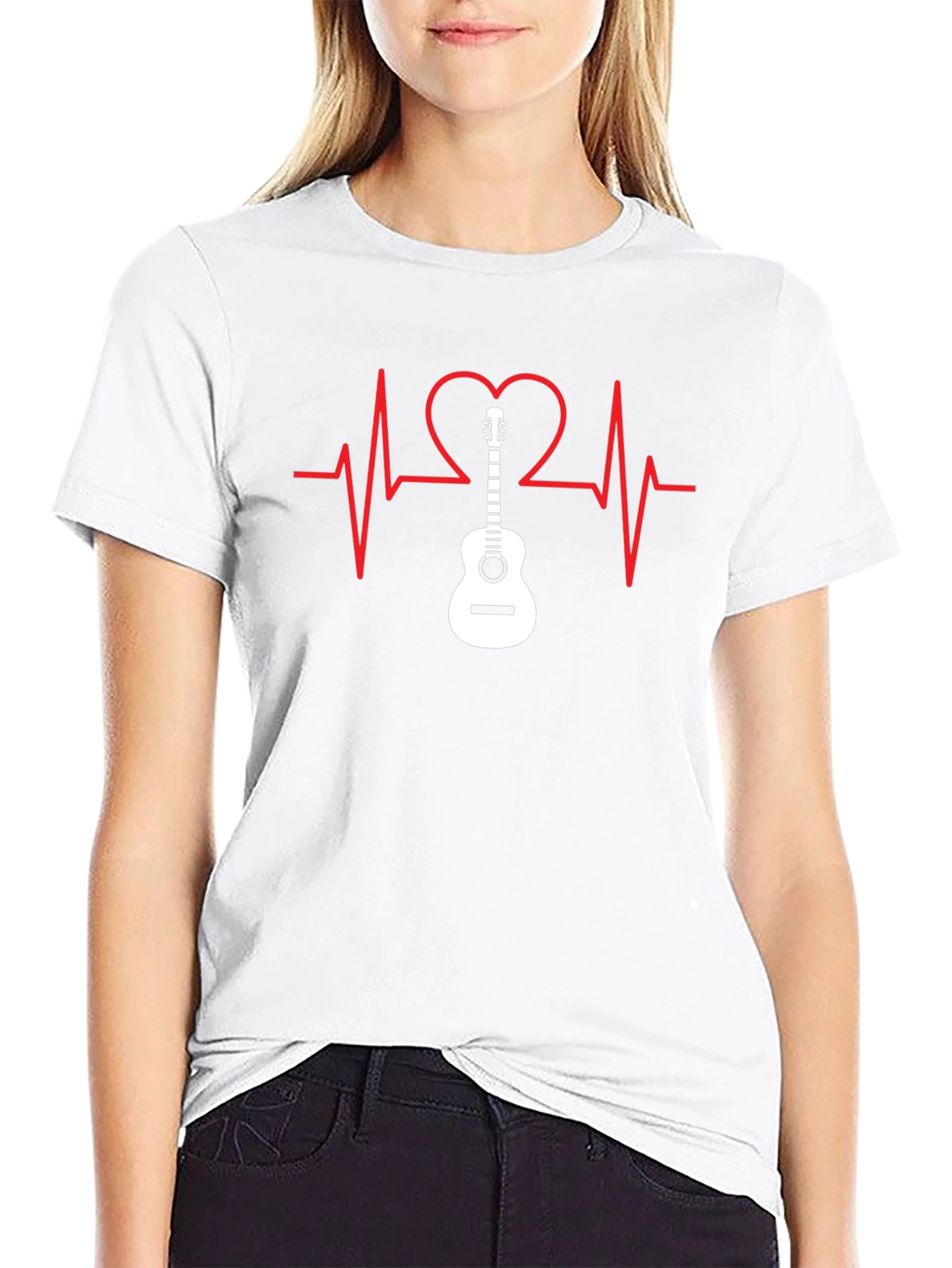 Guitar Heartbeat T-Shirt - Music Lover Tee