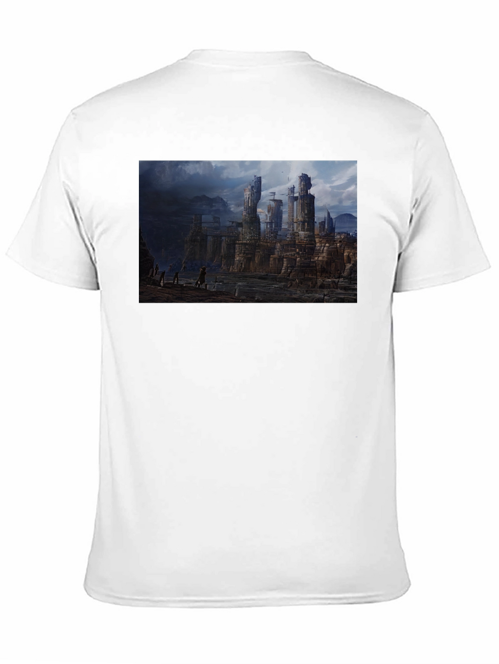 Fantasy Landscape Print Black T-Shirt