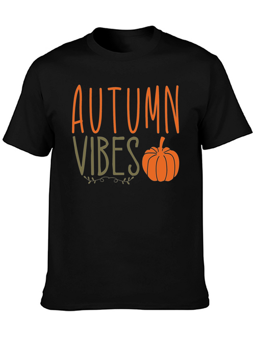 Autumn Vibes Pumpkin Graphic Tee - Stylish Fall Apparel