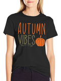 Autumn Vibes Pumpkin Graphic Tee - Stylish Fall Apparel