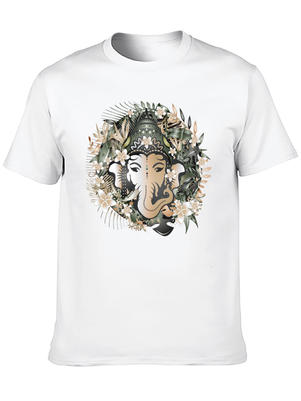 Ganesh Floral Graphic Tee - Spiritual Design
