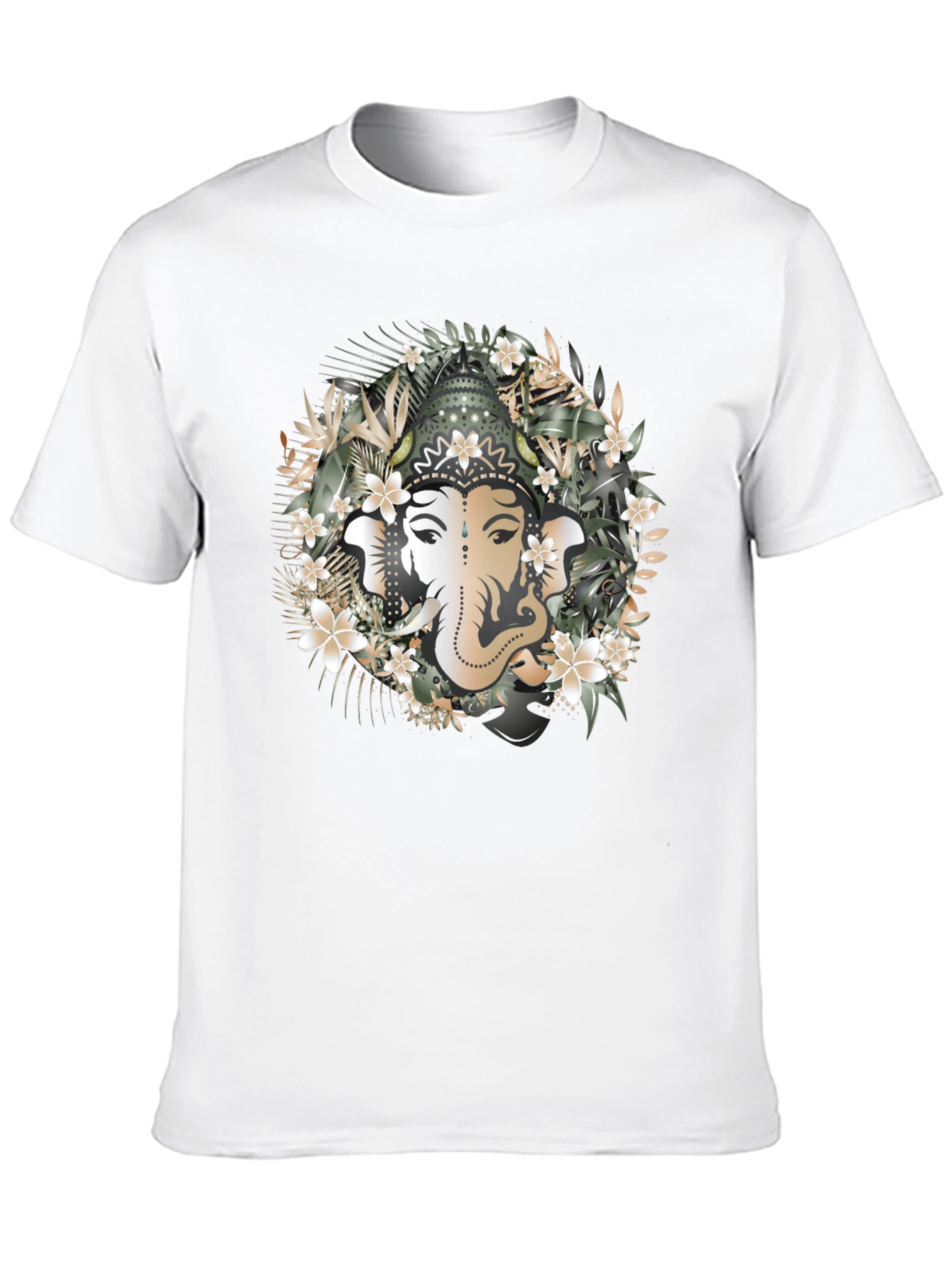 Ganesh Floral Graphic Tee - Spiritual Design